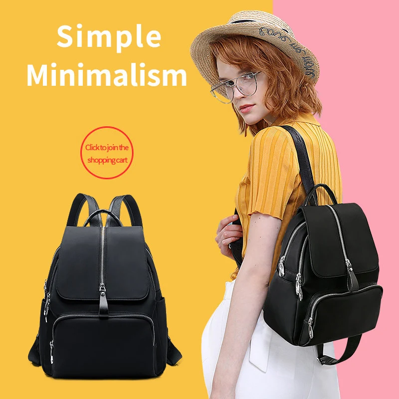 

2019 new shoulder bag female Oxford cloth bag simple casual Korean version of the wild travel bag black waterproof
