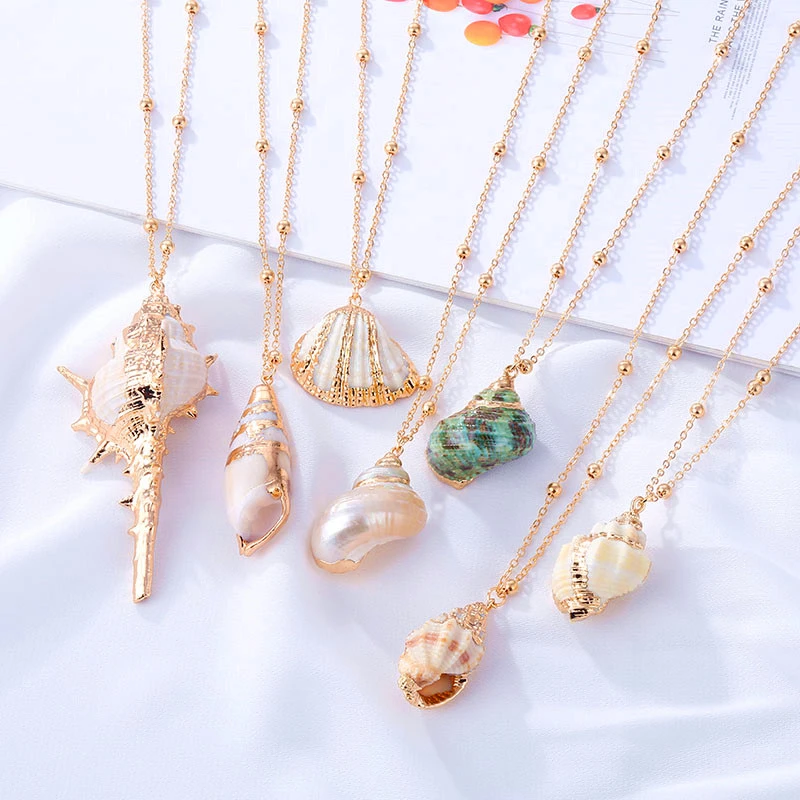 2019 Boho Fashion Shell Necklace for Women Beach Chocker Conch Necklaces Jewelry