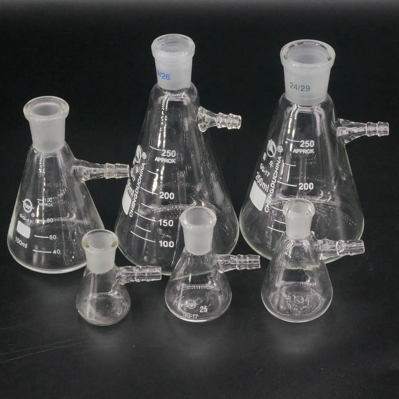 10ml 25ml 50ml 10/19 14/23 19/26 Borosilicate Glass Vacuum Grinding Mouth Filtration Suction Flask Laboratory Filter Bottle