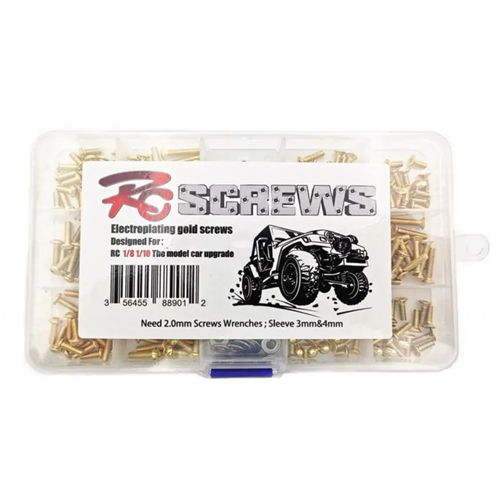 Золотистые винты гайка с шайбой Box для 1/8 1/10 HSP Traxxas Tamiya HPI Kyosho D90 SRC10 Запчасти