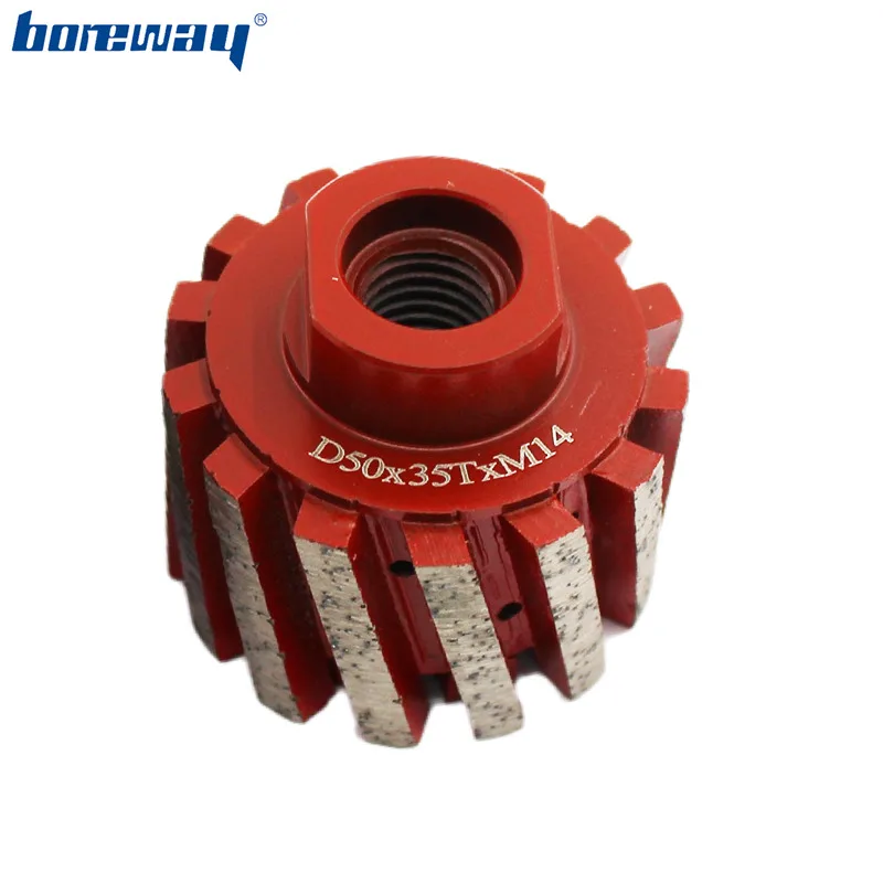 Boreway Zero Tolleranza Diamond Drum Wheel 2''D50*35T * M14 Strumenti Di Lucidatura Segmentati Rafforzare Il Fondo Per La Molatura Del Calcestruzzo