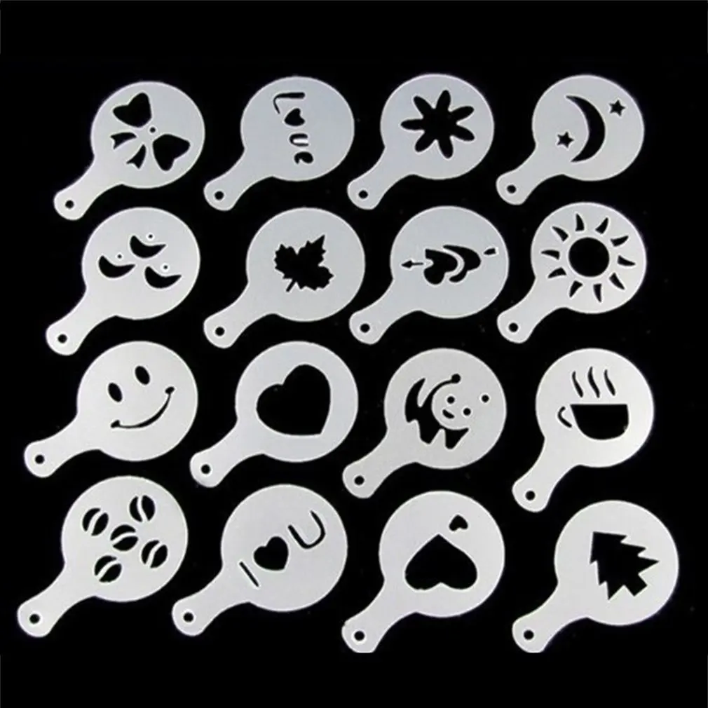 

Plastic Flower Mold Fancy Coffee Printing Model Coffee Milk Foam Spray Flower Template