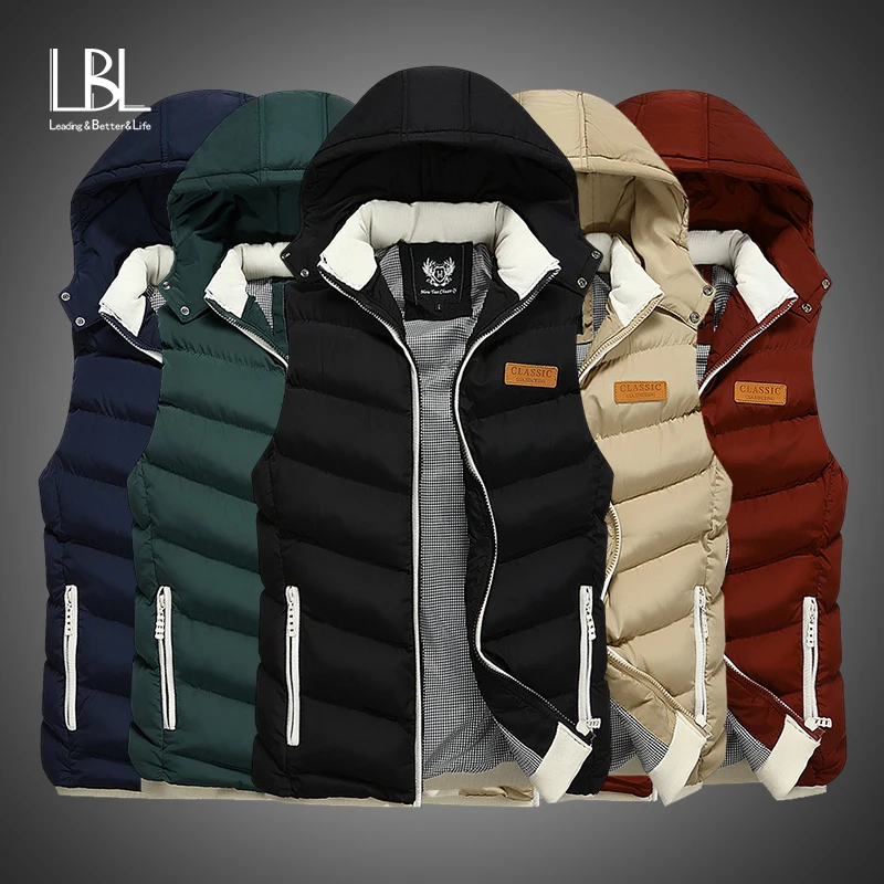 Зимняя мужская куртка парка без рукавов 2019 мужской пуховый жилет мужские теплые