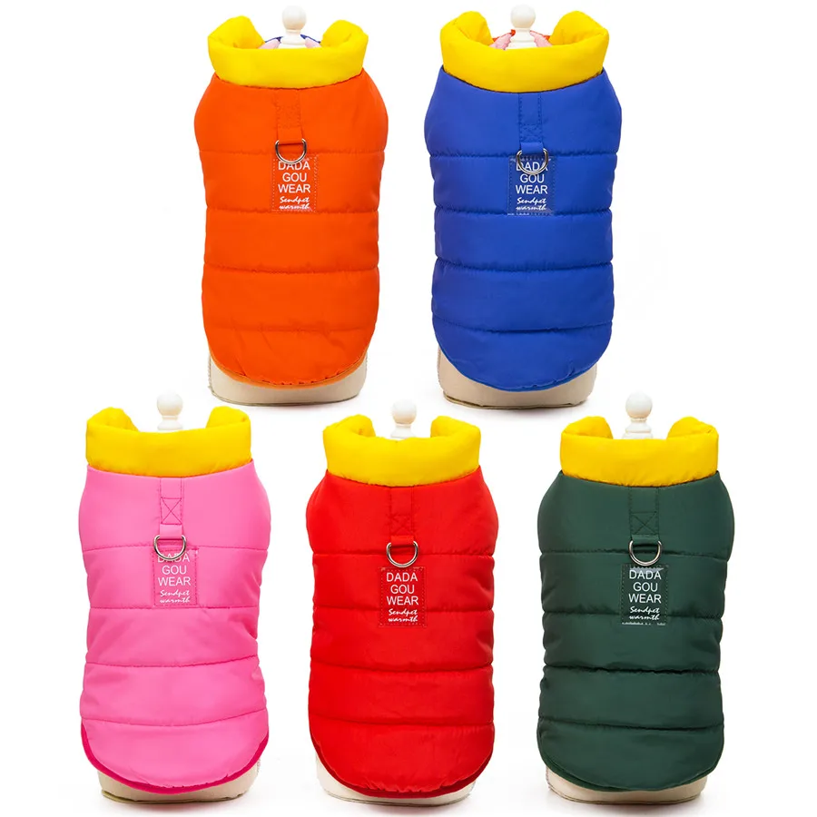 

Pets Dog Clothes Coat Cotton Russia Winter Warm Thicken Vest Costumes Clothing Clothes for Puppy Dogs Pet Cat Products 5 Colors