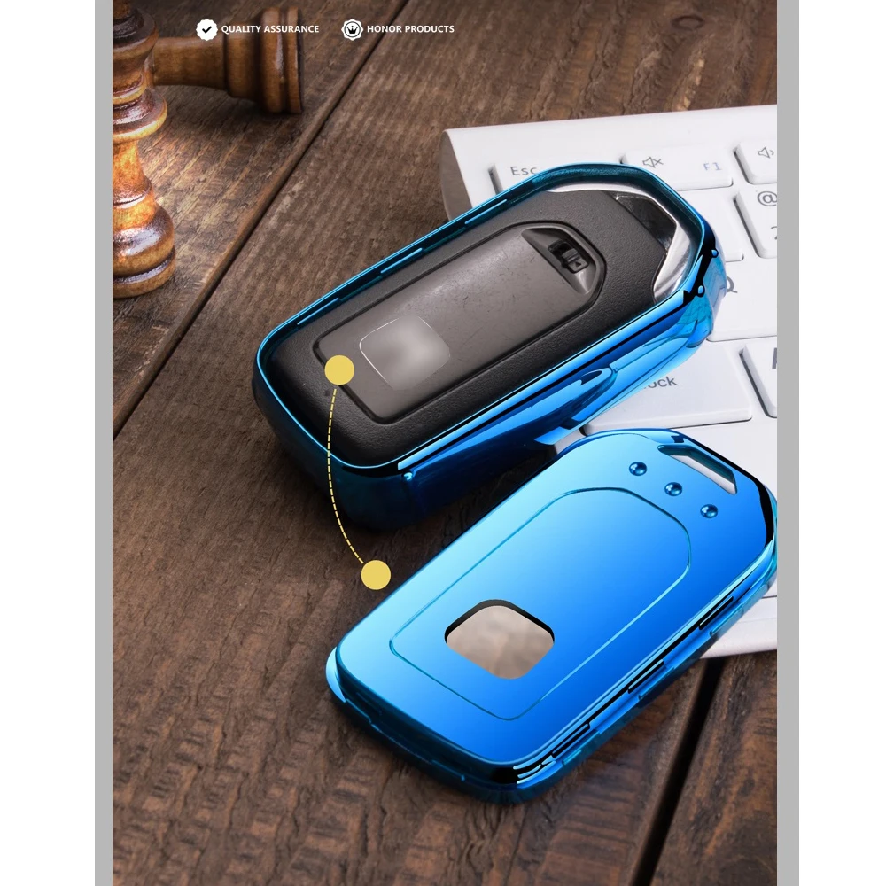 Дистанционный смарт-чехол для ключей, чехол для Honda, подходит для Civic, для HR-V, CRV, Odyssey Accord, 2013-, ТПУ, черный, автомобильный стиль