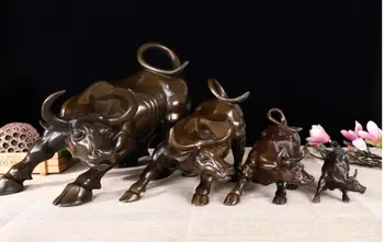 

select size Big Large Extra Large Bronze coffee Wall Street Bull OX Figure Statue30cm"Long Brass Bronze