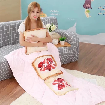 

Multifunctional pillow blanket bedside sofa back cushion simulation bread pillow quilt home decoration pillow blanket easy carry