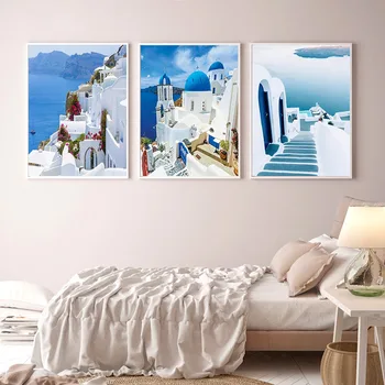 

Scandinavian Poster Landscape Canvas Painting Aegean Sea Posters And Prints Wall Art Home Decor Pictures Living Room Decoration