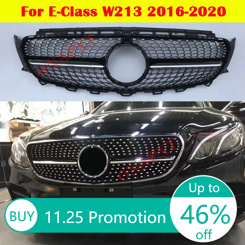 Для Mercedes-Benz E class W213 E-Coupe W238 средняя решетка ABS Diamond GT передний бампер вертикальный