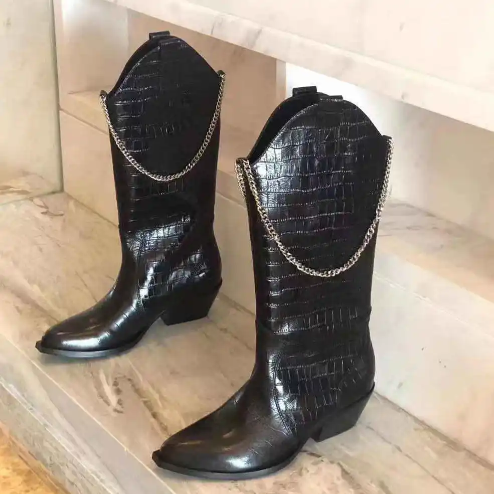 black crocodile boots womens