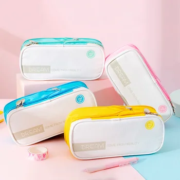 

Double Layer Large Capacity Pencil Box Canvas Stretch Pencil Case Cute Pencilcase For Kids Gifts School Stationery Pencil Bag