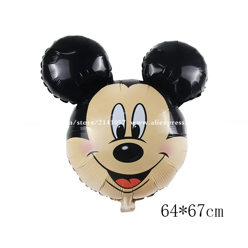 Mickey Head 112 см гигантские фольгированные шары с Микки и Минни Маус, воздушные шары с героями мультфильмов для дня рождения, Детские вечерние шары, игрушки, украшения - Цвет: Mickey Head