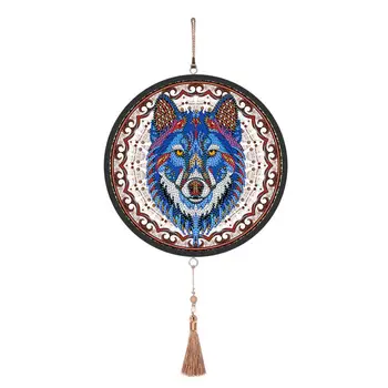 

5D DIY Diamond Painting Hanging Ornament Retro Tassel Wall Hanging Diamond Embroidery Painting 24CM Home Bedroom Decoration