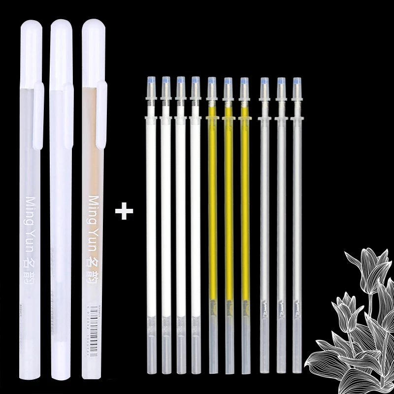 11 unids/lote 0,7mm marcador de pintura marcador permanente Graffiti metálico marcador plumas de plata de oro lápiz blanca escribiendo dibujo arte suministros