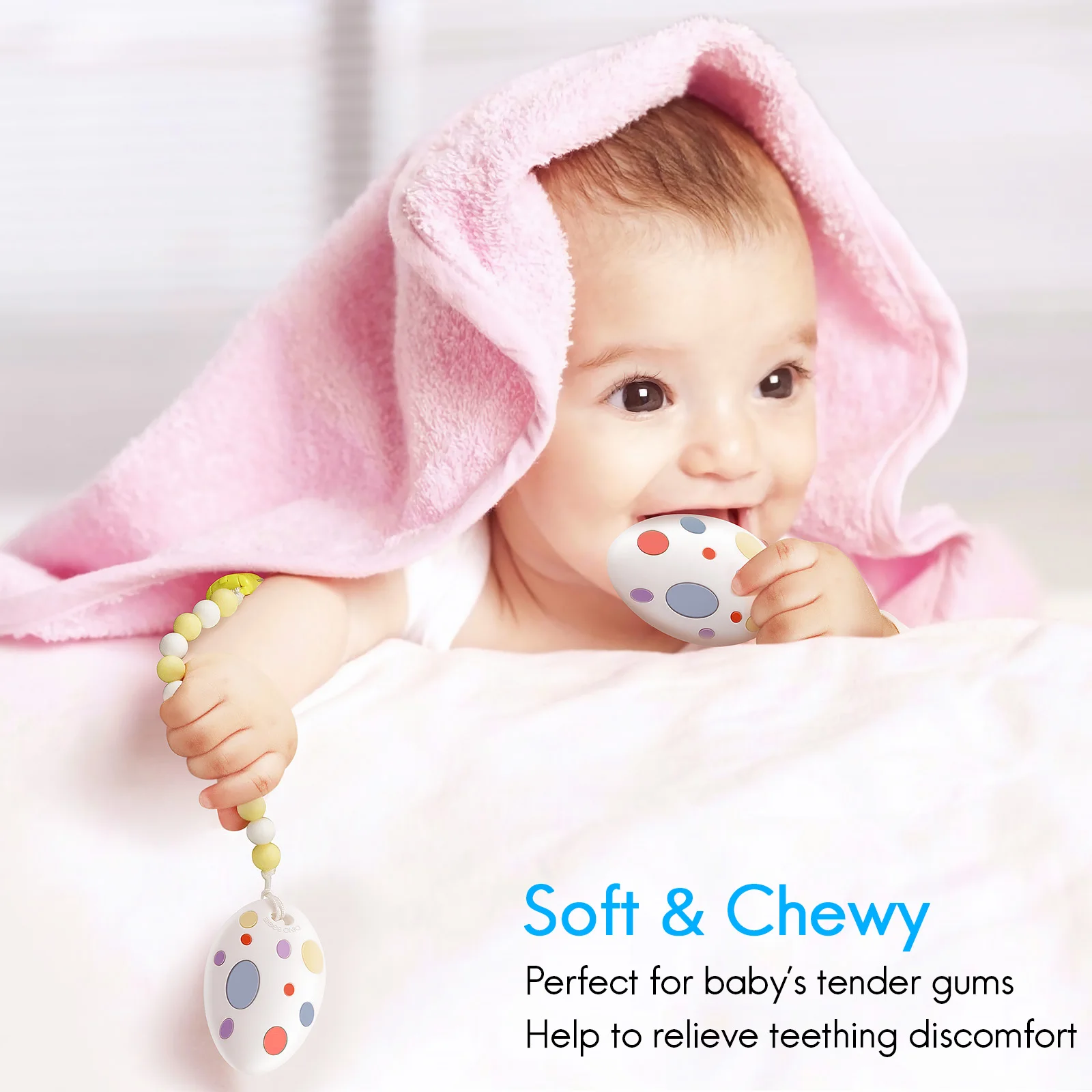 egg teether with handle