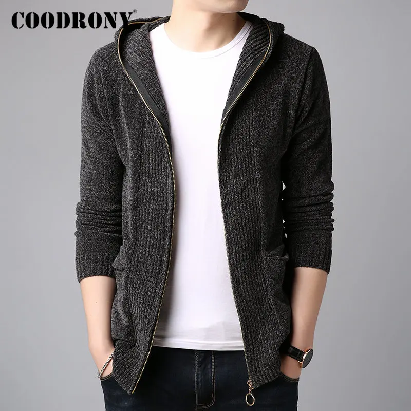 #Special Offers COODRONY Brand Sweater Men Autumn Winter Thick Warm Cashmere Wool Cardigan Men Streetwear Fashion Hooded Sweater Coat Men 91100