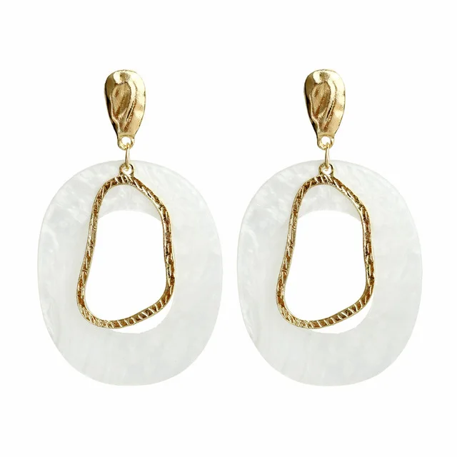 ZA модные серьги с искусственным жемчугом для женщин, Кристальные акриловые круглые серьги в форме сердца, Преувеличенные ювелирные изделия, подарок на день Святого Валентина - Окраска металла: 888