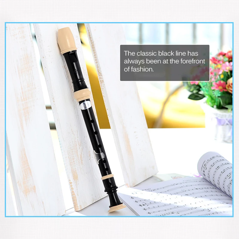 8-Hole Soprano Recorder Clarinet Professional Sound Easy Adjustable Food Grade ABS Non-Toxic Eight Hole Treble Flute Black | Спорт и