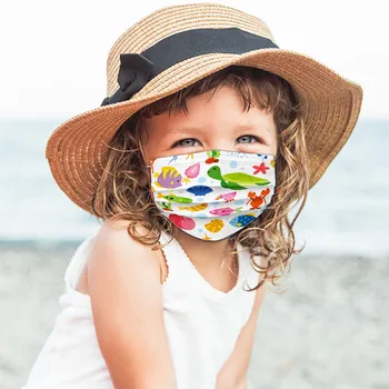 

100PCS Children's mask Disposable Face Mask Industrial 3Ply Ear Loop Outdoor Breathable Protection Printing Face Mouth Mask