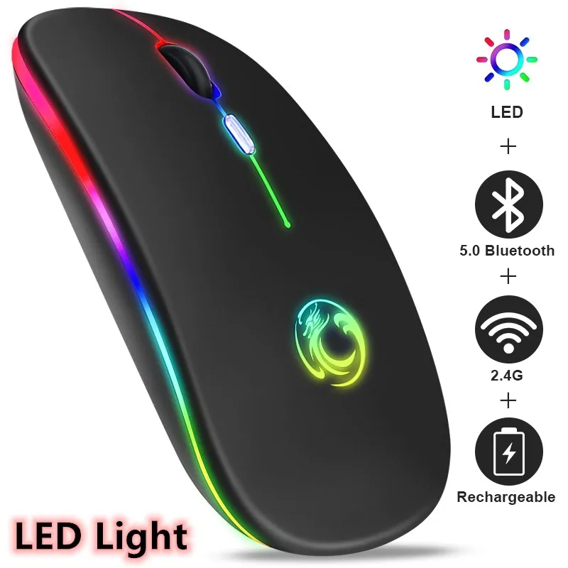 2020 Wireless Mouse Bluetooth RGB Rechargeable Mouse Wireless Computer