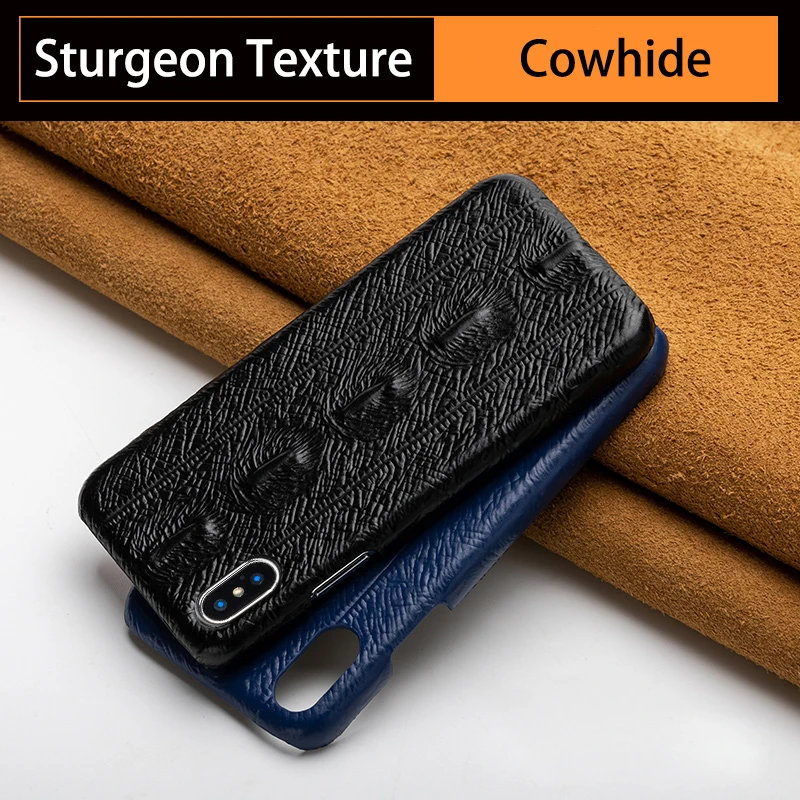 Sturgeon texture Phone Case For iPhone 7 8 11 Pro Cowhide Back Cover iphone 6 6s Xr Xs Max 6p 6sp 7p 8p | Мобильные телефоны и