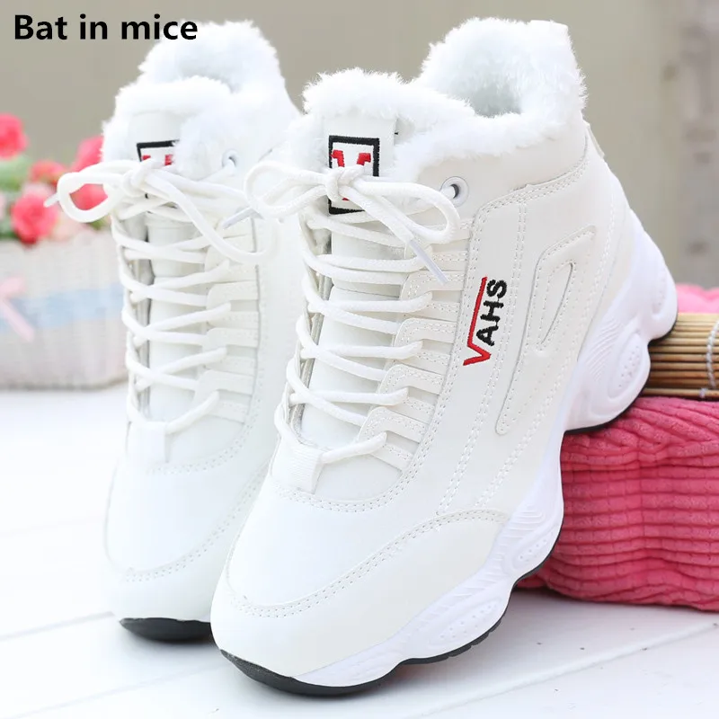 

new women Casual warm snow boots women Female Round Toe Comfort flats lace-up outdoor walking boots shoes women boots mujer T736