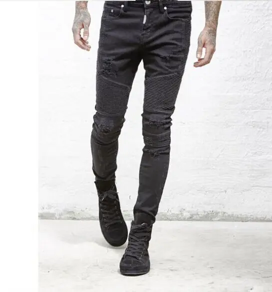 Black skinny biker jeans mens Clearance
