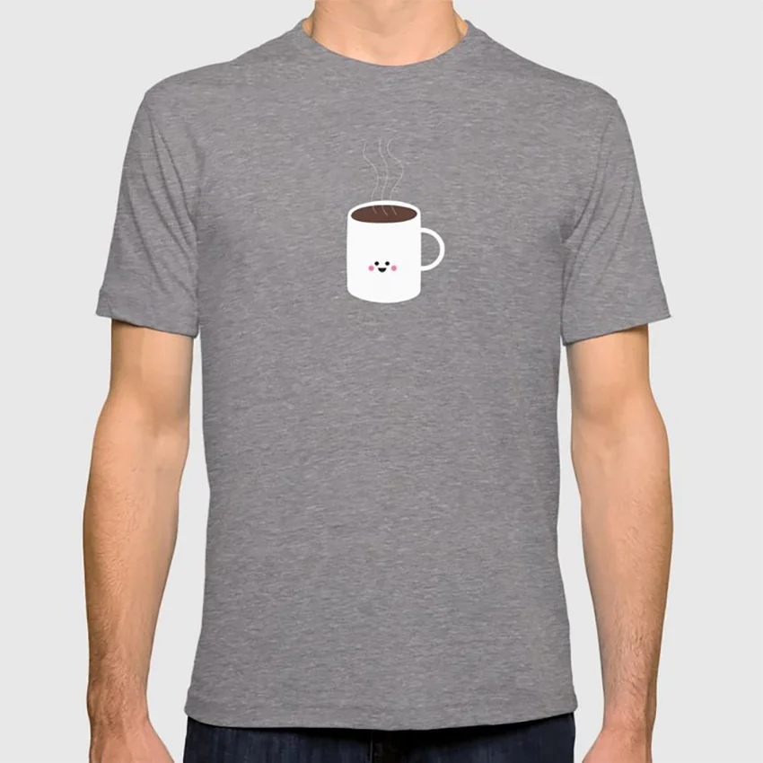 Kawaii кофейная футболка kawaii coffee lover Милая кофейная чашка сладкий утренний человек кофе Искусство Кофейня счастливая чашка