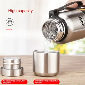 

500/750/800/1000/1500ml Thermo For Tea 1 Liter Large Capacity Insulated Cup Military Style Outdoor Sports Thermos Vacuum Flask