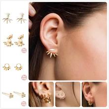 Креативные серьги из стерлингового серебра 925 пробы для женщин, золотые серьги с цветами, серьги для пирсинга, панк-девушка, золотые серебряные серьги-шарики R5