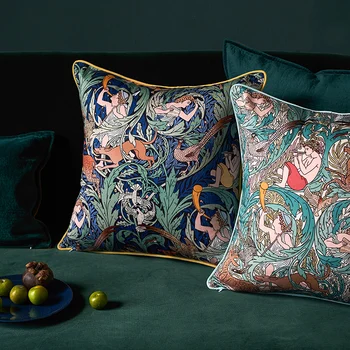 

Far Taoermi cotton fabric throw pillow cover 45x45cm 50x50cm 30x50cm floral couch pillow case with insert