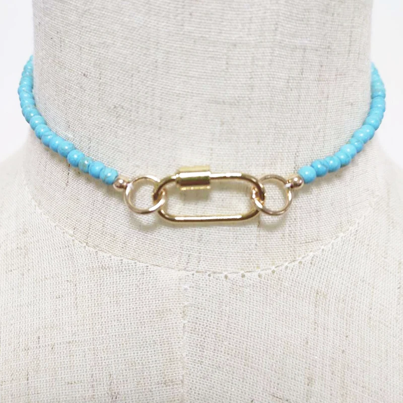 Ohemia стиль натуральный камень necklace Женская чокерная цепочка на шею Классическая