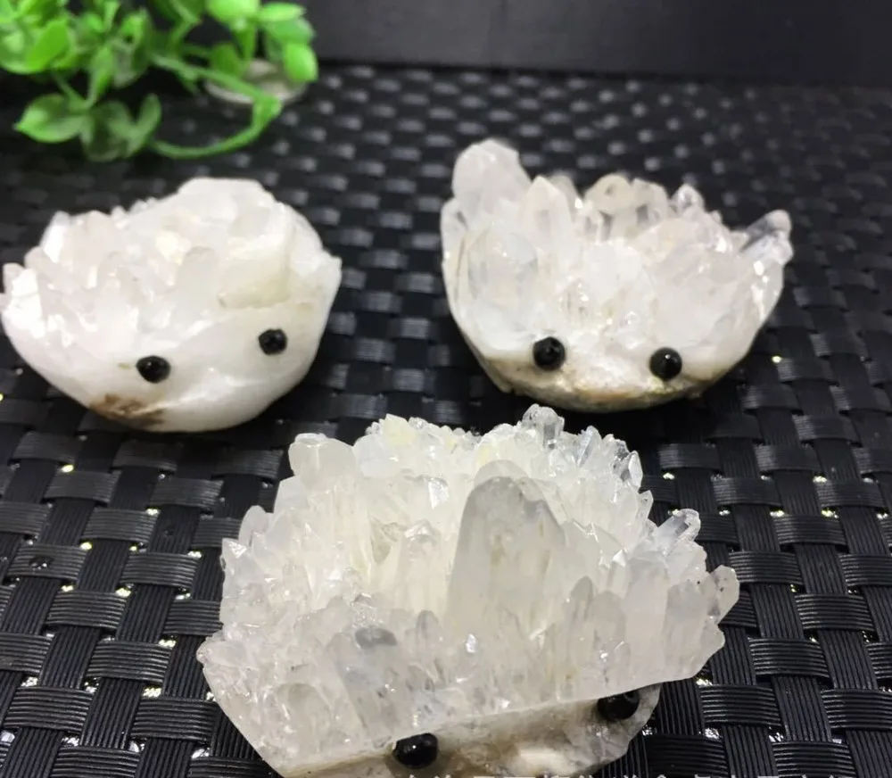 1 шт. Kawaii натуральный белый хрусталь статуя Ежика фигурка животного ремесло для украшения для дома на Рождество аксессуары Подарки