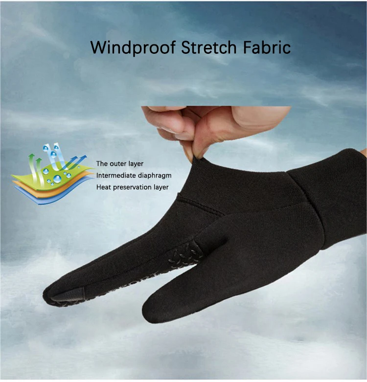 Winter Camping Velvet Gloves Touchscreen Running Anti-Skid Reflective Waterproof Women Warm Ski Cycling Sports Men's Gloves mens knit gloves