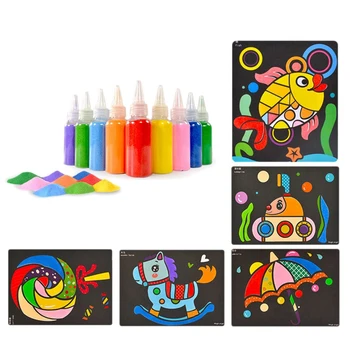 

Children's Sand Painting Set DIY Color Sand Drawing Color Sand Toy Kindergarten Handmade Arts and Crafts Toys Kids Gift