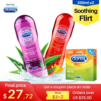 

Durex Lubricant Massage 2in1 Aloe Vera Water Based Vagina Anal Smoothing Lube Intimate Gel Anal Lubrication Sex Toys for Adult