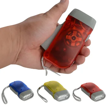 

3 LED Dynamo Wind Up Flashlight Torch Light Hand Press Crank NR Camping Hiking
