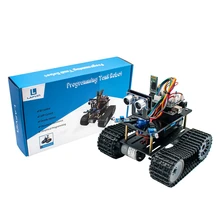 NOVO! Lafvin mini tanque robô robô inteligente kit carro para arduino robô educação programação com tutorial