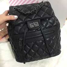 Стиль Модный Стеганый рюкзак из овчины простая повседневная сумка