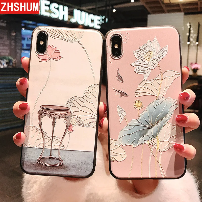3D Touch Relief Phone Case for Iphone 11 Pro Max XR Xs Back Cover Full Protection Fundas XI XS X Couqe |