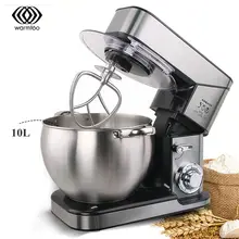 2000W Stand Mixer 10L Stainless Steel Bowl 6-speed Kitchen Food Blender Cream Egg Whisk Cake Dough Kneader Bread Mixer Maker
