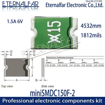 

PPTC Self-recovering Fuse 1812 mils 4532 mm MINISMDC150F 1.5A 6V Circuit Boards Digital Cameras Subnotebook Resettable Fuse