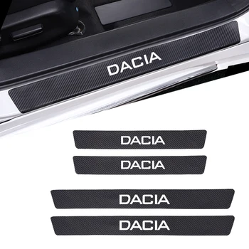 

4 Pcs Carbon Fiber Sill Scuff Anti Scratch Auto Door Sticker For Dacia Duster Logan Sandero Car Decorative Accessories