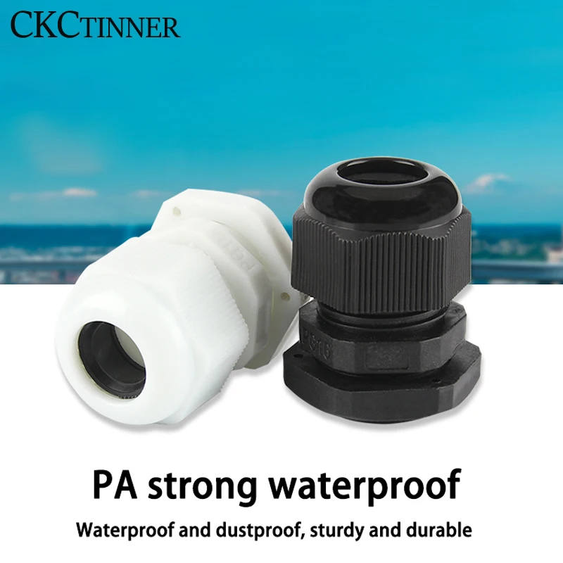 Waterproof Cable Gland 10pcs Cable entry IP68 PG7 PG9 PG11 PG13.5 PG16 PG19 PG21 PG25 PG29White Black Nylon Plastic Connector