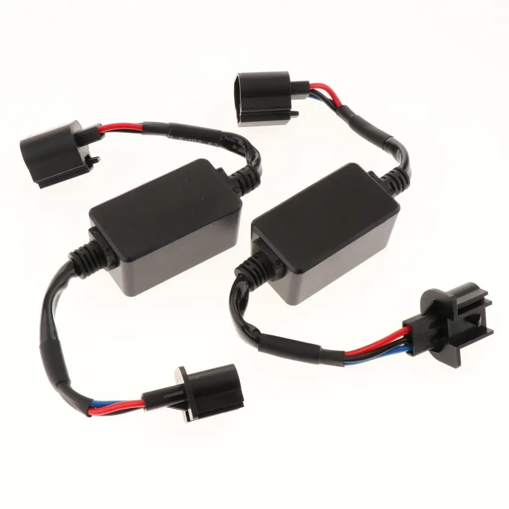 2X H13 LED CAN-BUS Warning Error Free Decoder Canceller Capacitor Anti-flicker Resistor harness Hi/Lo Beam Headlight Systems