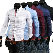hombres повседневные Camisa манга larga sólida Slim Fit Hombre Social vestido camisa marca hombres ropa suave cómoda