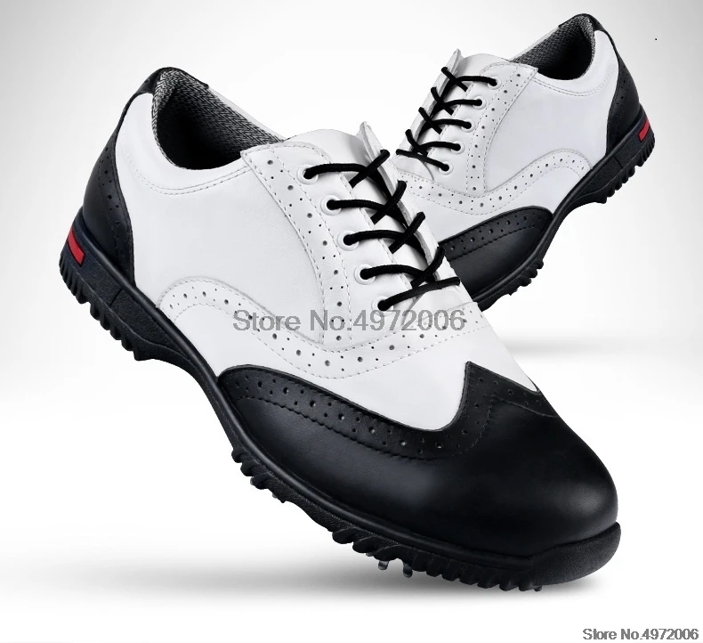 Pgm мужские туфли для гольфа водонепроницаемые дышащие кроссовки для гольфа мужские кожаные Нескользящие удобные кроссовки для тренировок AA51034