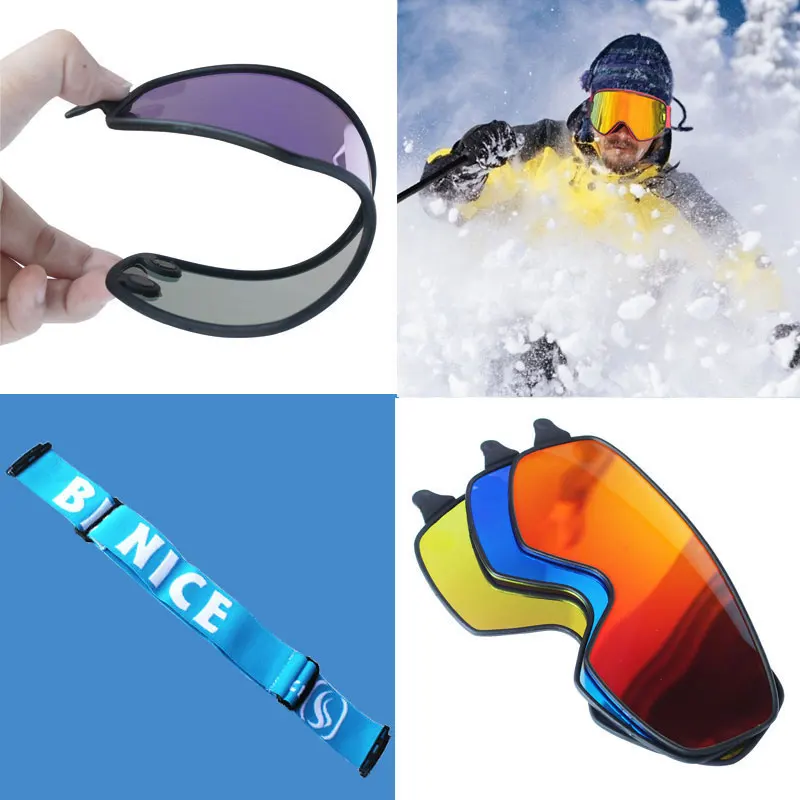 2019 Ski Goggles 2 in 1 with Magnetic Dual-use Lens for Night Skiing Anti-fog UV400 Snowboard Goggles Men Women Ski Glasses