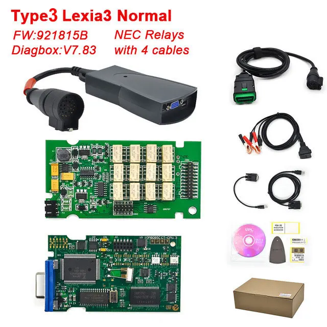 Lexia 3 PP2000 полный чип Diagbox V7.83 с прошивкой 921815C Lexia3 V48/V25 для Citroen для peugeot OBDII диагностический инструмент - Цвет: Lexia3 Normal