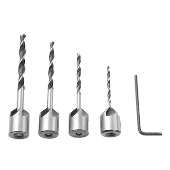

HCS 5 Flute Countersink Drill Bit Set Screw Woodworking Drill Press Set Reamer Screw Woo Tool 3-6mm